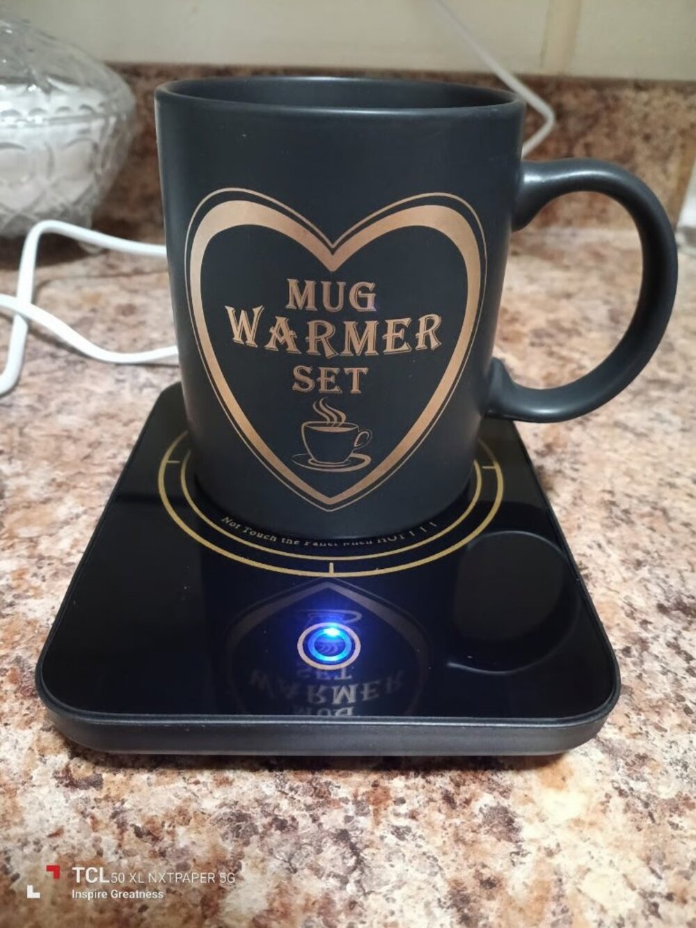 Coffee Lover Mug Warmer Set Black